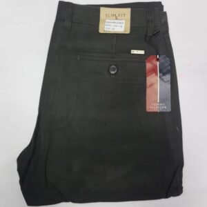 thick chinos tommy hilfiger army green 338-17#