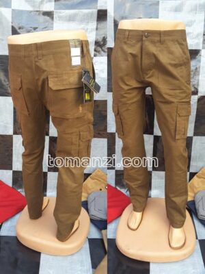 COMBAT CARGO PANT CHINOS THICK MATERIAL BROWN 22#